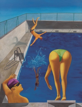    宋永红 《泳池》 160×130cm 布面油画 1998
估价：28万-38万元

