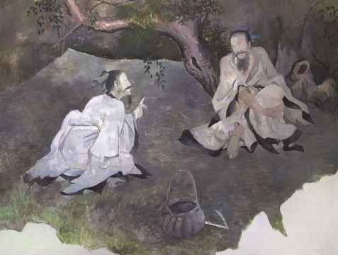 lot 2840 王音《采薇图 180×280cm 布面油画 2005 估价:130万-150