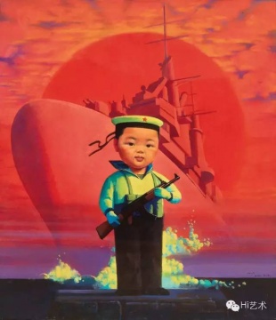 
刘野《小海军》 105×91cm 布面油画 2000  估价：1200万至1800万元  中国嘉德2016春拍  流拍  


