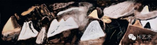 尚扬 《蛇年风景》 118×406cm 布面油画、丙烯 2001  成交价：1242万元
