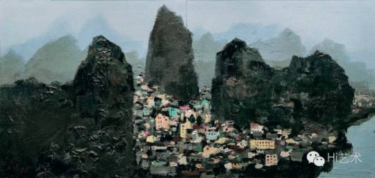 吴冠中 《桂林》 43×88cm 木板油画 1970-1996  成交价：2300万元
