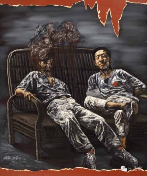 
何森《椅上的两人》 180×150cm  布面油画  1991

估价：80万港币 至 120万港币

