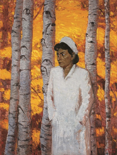 王兴伟 《无题(护士和树)》 184×140 cm 布面油画 2005
王兴伟 《无题(护士和树)》 184×140 cm 布面油画 2005