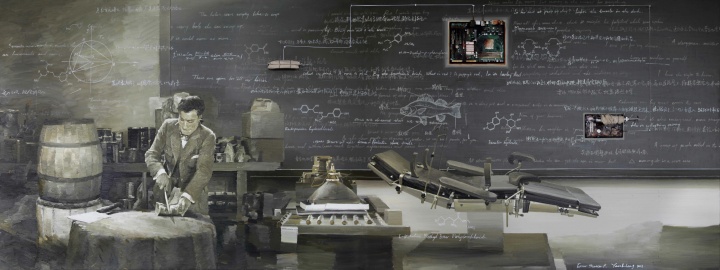 《黑屏9》 150×400cm 布面油画装置 2014
《黑屏9》 150×400cm 布面油画装置 2014