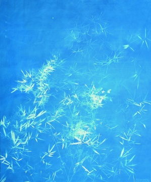 《竹子4》200×165cm 亚麻布蓝晒 2015
《竹子4》200×165cm 亚麻布蓝晒 2015