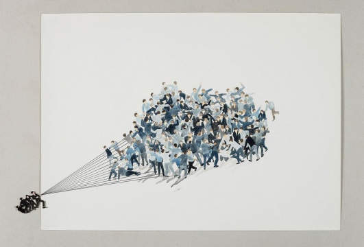 王敏-《斗》-83×124cm-纸本水彩拼贴-2015
王敏-《斗》-83×124cm-纸本水彩拼贴-2015