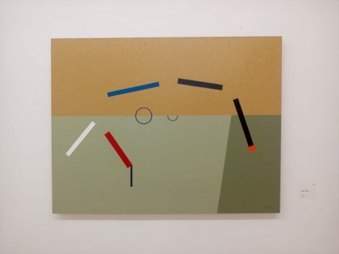 《时空·迟疑》 130×100cm 布面油画 2014年
《时空·迟疑》 130×100cm 布面油画 2014年