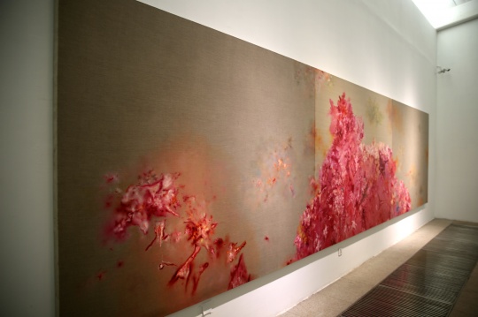 蔡锦 《风景105》200×750cm 布面油画 2013
蔡锦 《风景105》200×750cm 布面油画 2013
