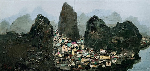 吴冠中  《桂林》  43×88cm  木板油画  1970-1996

成交价：2300万元  北京保利2016春拍 
