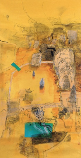 陈心懋 《游园惊梦》 130×70cm 水墨金笺 2015
陈心懋 《游园惊梦》 130×70cm 水墨金笺 2015