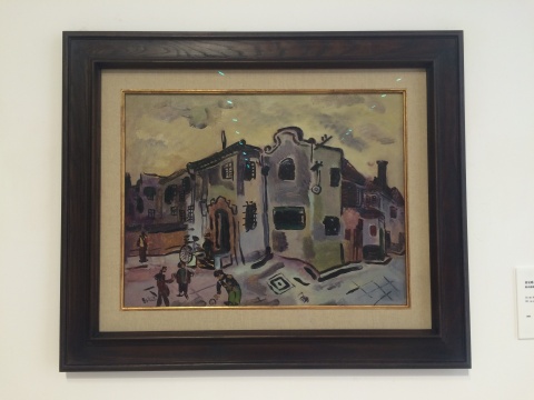 《泰安路一弄堂内》 60×47cm 纸本油彩 1984
《泰安路一弄堂内》 60×47cm 纸本油彩 1984