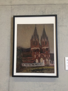 《徐家汇教堂》58×44cm 纸本油彩 1982
《徐家汇教堂》58×44cm 纸本油彩 1982