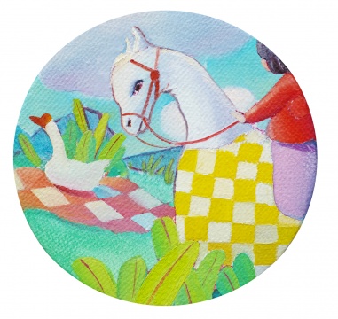 《半梦-游2》 布面油画 直径15cm 2016
《半梦-游2》 布面油画 直径15cm 2016
