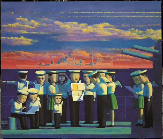 《红色战舰》120x140cm 布面丙烯油彩 1997
《红色战舰》120x140cm 布面丙烯油彩 1997
