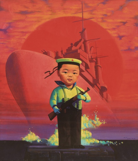 《小海军》105x92cm 布面丙烯油彩 2000
《小海军》105x92cm 布面丙烯油彩 2000