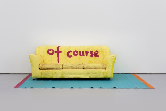 《你当然可以坐了》 210×300×82cm 水性漆、沙发、地毯 2016
