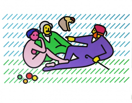 《我的故事总发生在春天》 150×120cm 布面丙烯 2016
《我的故事总发生在春天》 150×120cm 布面丙烯 2016