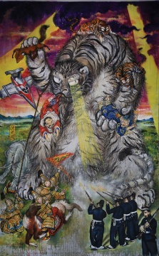 《捕虎图》320cm×200cm 布面丙烯 2015 《捕虎图》320cm×200cm 布面丙烯 2015