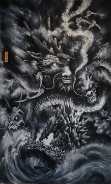 《五龙图》320cm×200cm 布面丙烯 2015 《五龙图》320cm×200cm 布面丙烯 2015