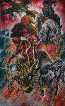 《战马图》320cm×200cm 布面丙烯 2015 《战马图》320cm×200cm 布面丙烯 2015