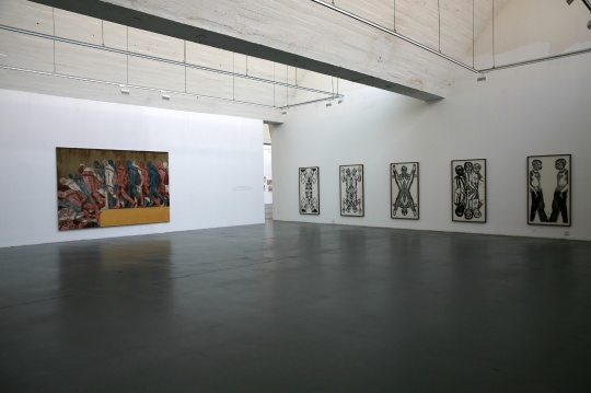 这个展厅呈现的是克莱门特的水墨和油画作品
