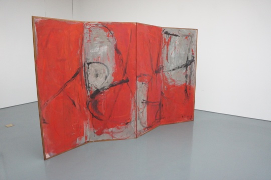 《Red beijing image(四联画)》171×283cm 布面综合材料 1990
《Red beijing image(四联画)》171×283cm 布面综合材料 1990