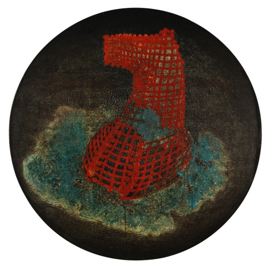 郝建涛 《混沄之往 No.30》 D.150cm 布面综合材料 2016
郝建涛 《混沄之往 No.30》 D.150cm 布面综合材料 2016