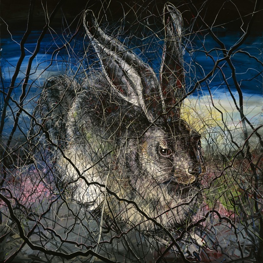 《兔子》400 x 400 cm 布面油画2012  ©曾梵志工作室
