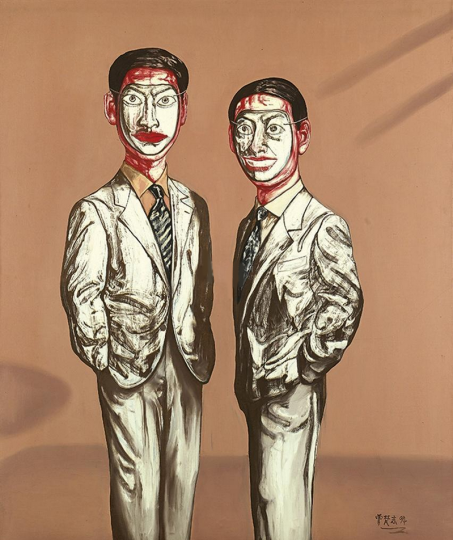《面具系列 第三号》 180×167cm   布面油画  1994
成交价：1916万港币（1505.9万人民币） 佳士得香港2014年秋季拍卖会
