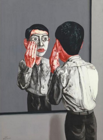 《面具系列》151×109cm 布面油画  1999
成交价：1242万港币（1084万人民币）  香港苏富比2010年秋季拍卖会
