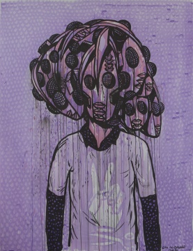 《Cut The Peace》 200x150cm ecoline on paper 2014
《Cut The Peace》 200x150cm ecoline on paper 2014