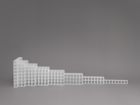 《横向发展6号》46.7 cm x 207 cm x 46.7 cm 铝合金喷白漆 1991
《横向发展6号》46.7 cm x 207 cm x 46.7 cm 铝合金喷白漆 1991