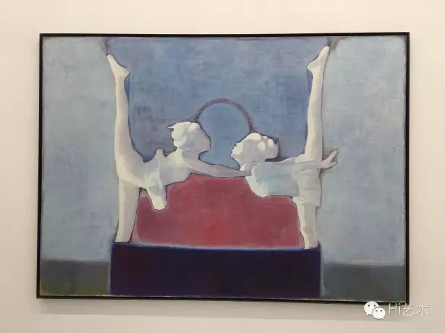 唐永祥 《有红色和蓝色,中间是耍杂技的两人》 130×180cm 布上油画 2014
唐永祥 《有红色和蓝色,中间是耍杂技的两人》 130×180cm 布上油画 2014