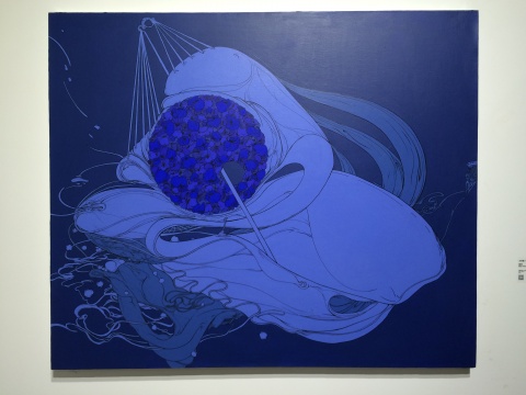 《靛语》 100×120cm 布面丙烯 2016
《靛语》 100×120cm 布面丙烯 2016