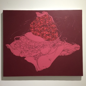 《赤花海》 100×120cm 布面丙烯 2016
《赤花海》 100×120cm 布面丙烯 2016