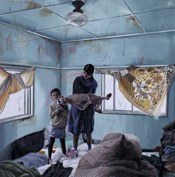 《居家示范.B-房间里的假人偶》 130×130cm 布面油画 2016
《居家示范.B-房间里的假人偶》 130×130cm 布面油画 2016