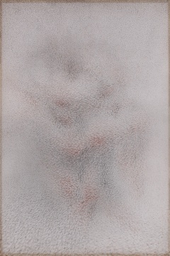 王舒野《庭树的时空裸体·即（103）》 196X131.2cm 娟、墨 2016 
