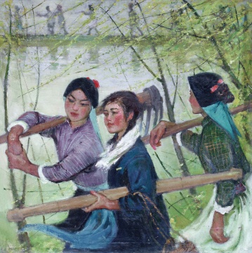 
Lot 107苏天赐 《春风杨柳万千条》 110×110cm 布面油画 1960年代

成交价：747.5万元

