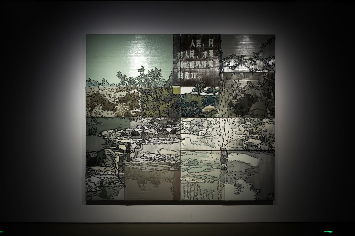 李松松 《历史唯物主义喷泉》 铝板油画 2014 李松松 《历史唯物主义喷泉》 铝板油画 2014
