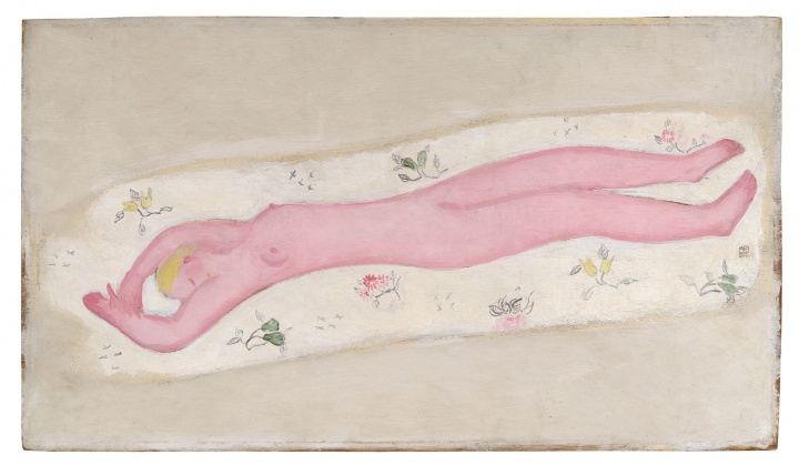 常玉《碎花毯上的粉红裸女》46.5×82cm 布面油画 1930
成交价:HKD59,000,000 保利香港2016年秋季拍卖会
常玉《碎花毯上的粉红裸女》46.5×82cm 布面油画 1930
成交价:HKD59,000,000 保利香港2016年秋季拍卖会