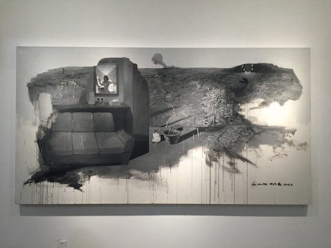 《并置的风景》 160x300cm 布面油画 2014
