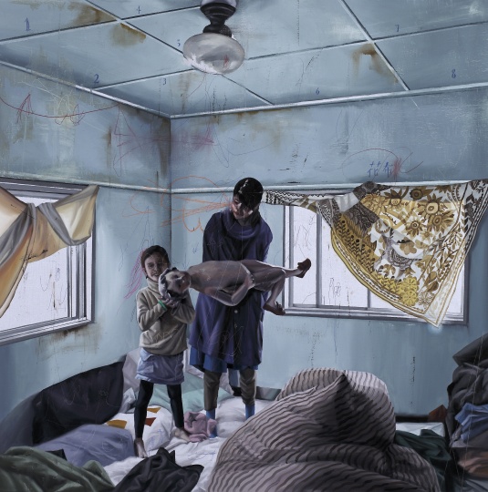 时永骏 《居家示范.B-房间里的假人偶》 130×130cm 布面油画 2016
时永骏 《居家示范.B-房间里的假人偶》 130×130cm 布面油画 2016