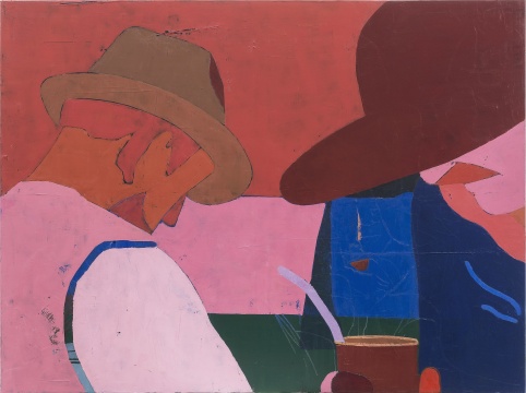 《Jazz Hat and Brimmed Hat》90x120cm 布面油画 2016
《Jazz Hat and Brimmed Hat》90x120cm 布面油画 2016