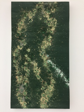 《等一下》 220×120cm 铝板油画 2016 
