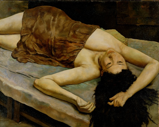 朝戈《模特台》 73x91cm 布面油彩 1989
朝戈《模特台》 73x91cm 布面油彩 1989