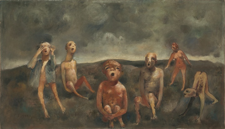 夏小万《呼唤》70×122cm 布面油画 1989
夏小万《呼唤》70×122cm 布面油画 1989