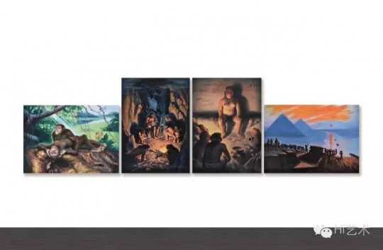 
王兴伟 《进化的步伐》 92×129cm×2、129×92cm×2 布面油画 1997

成交价：644万元，由静园美术馆李冰竞得

