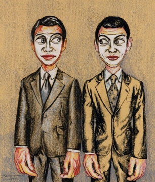 曾梵志 《面具系列》 16.5×14cm 彩色铅笔、蜡笔、纸本 1999

成交价：73.16万港元

 

 

匡时香港
