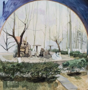 苑瑗 《北京某街边花园》 100x100cm 木板油画 2015
苑瑗 《北京某街边花园》 100x100cm 木板油画 2015