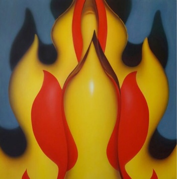 孙一钿 《没有温度的火》183x183cm  布面丙烯  2016

